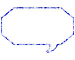 ステンドグラス風吹き出し　三角形模様　細長い八角形