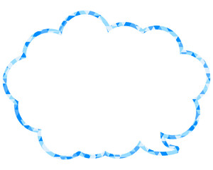 ステンドグラス風吹き出し　三角形模様　丸みのある雲形