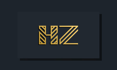 Elegant line art initial letter  HZ  logo.