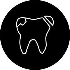 Dental Filling Vector Black Circle Icon Design