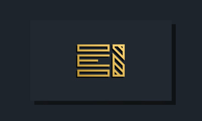 Elegant line art initial letter  EI  logo.