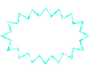 ステンドグラス風吹き出し　三角形模様　細長いギザギザした形