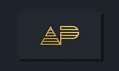 Elegant line art initial letter AP logo.