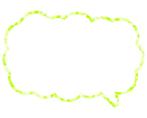 ステンドグラス風吹き出し　三角形模様　細長い雲形