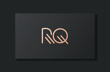 Abstract luxury initial letter RQ logo.