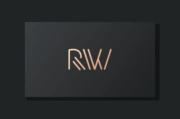 Abstract luxury initial letter RW logo.