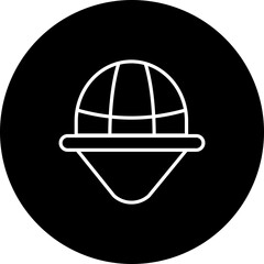 Fototapeta premium Explorer Hat Vector Black Circle Icon Design