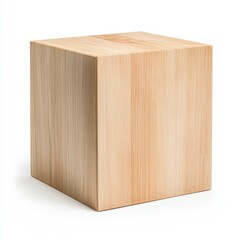A rustic wooden box, beautifully crafted, stands out against a clean white background, perfect for storage or decor.