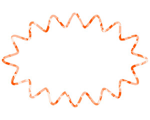 ステンドグラス風吹き出し　三角形模様　細長い丸みのあるギザギザした形