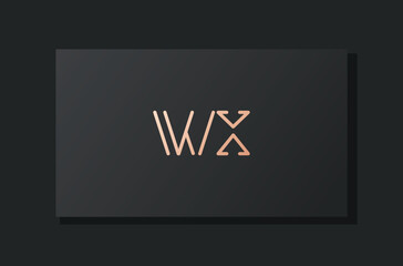 Abstract luxury initial letter WX logo.