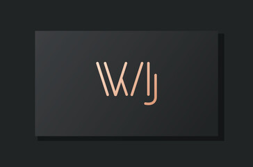 Abstract luxury initial letter WJ logo.