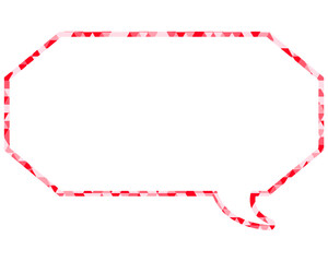 ステンドグラス風吹き出し　三角形模様　細長い八角形