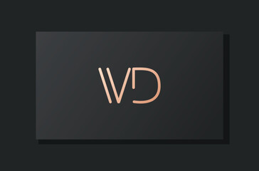 Abstract luxury initial letter VD logo.