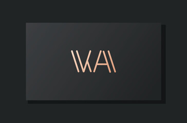 Obraz premium Abstract luxury initial letter WA logo.