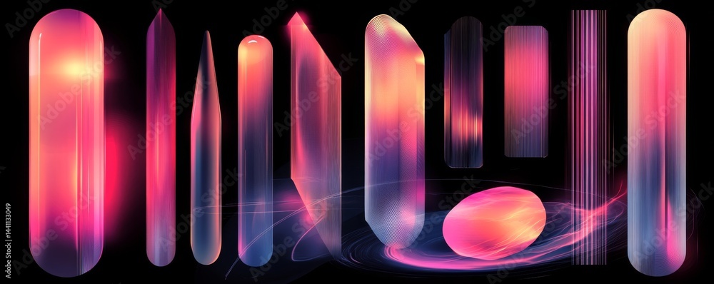 Poster cyberpunk hud frames are characterized by a red neon glow and a futuristic style, making them ideal 
