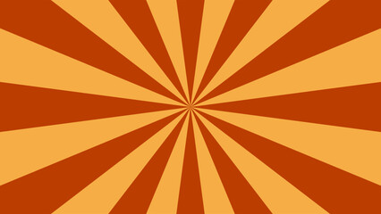 A vibrant illustration featuring alternating orange and yellow rays radiating outward, creating a retro sunburst pattern. Perfect for backgrounds, advertisements, or vintage-themed designs.