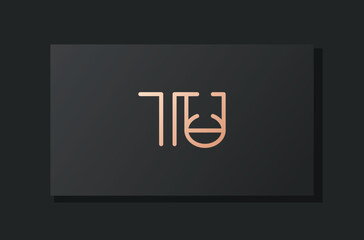 Abstract luxury initial letter TU logo.