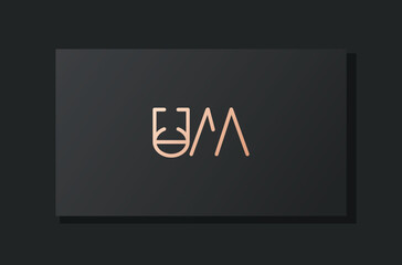 Abstract luxury initial letter UM logo.