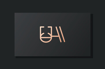 Abstract luxury initial letter UA logo.