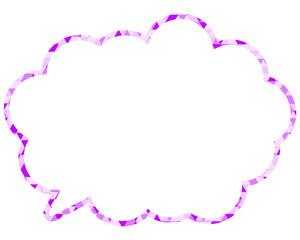 ステンドグラス風吹き出し　三角形模様　丸みのある雲形