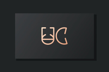 Abstract luxury initial letter UC logo.