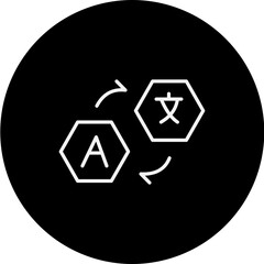 Translate Vector Black Circle Icon Design