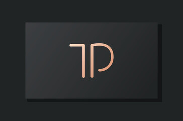 Abstract luxury initial letter TP logo.