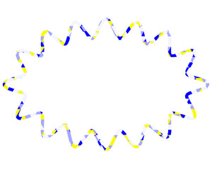 ステンドグラス風吹き出し　三角形模様　細長い丸みのあるギザギザした形