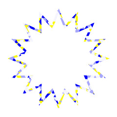 ステンドグラス風吹き出し　三角形模様　ギザギザした形