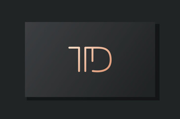 Abstract luxury initial letter TD logo.