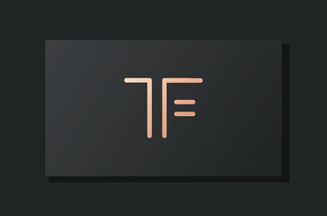 Abstract luxury initial letter TF logo.