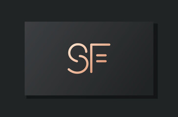 Abstract luxury initial letter SF logo.