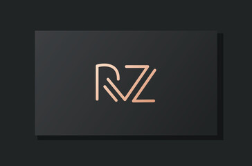 Abstract luxury initial letter RZ logo.