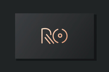 Abstract luxury initial letter RO logo.