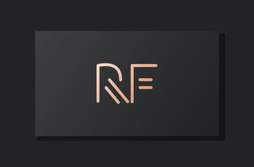 Abstract luxury initial letter RF logo.