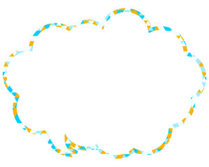 Naklejka premium ステンドグラス風吹き出し 三角形模様 丸みのある雲形