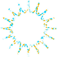 ステンドグラス風吹き出し　三角形模様　ギザギザした形