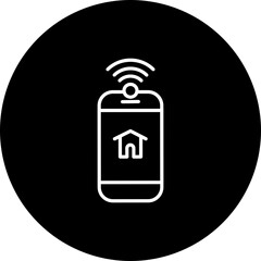 Smart Home Hub  Vector Black Circle Icon Design