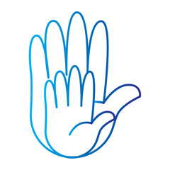 Hand silhouette with fingers. Vector