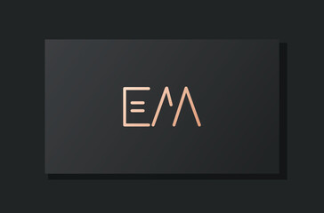 Abstract luxury initial letter EM logo.