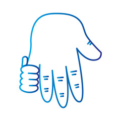 Obraz premium Thumbs up hand gesture outline. Vector