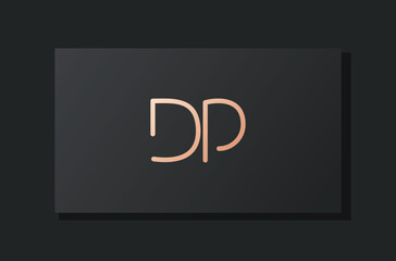Abstract luxury initial letter DP logo.