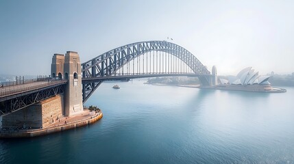 Obraz premium Sydney Harbour Bridge and Opera House at Sunrise