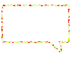 ステンドグラス風吹き出し　三角形模様　四角形