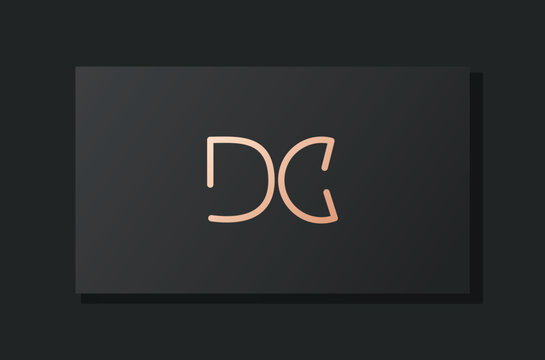 Abstract luxury initial letter DC logo.
