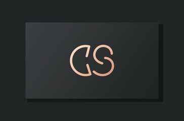 Abstract luxury initial letter CS logo.