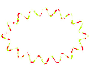 ステンドグラス風吹き出し　三角形模様　細長い丸みのあるギザギザした形