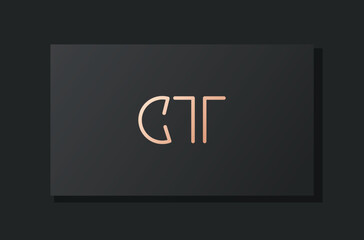 Abstract luxury initial letter CT logo.
