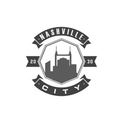 Fun vector design of Nashville city silhouette suitable for stickers or prints