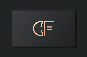 Abstract luxury initial letter CF logo.